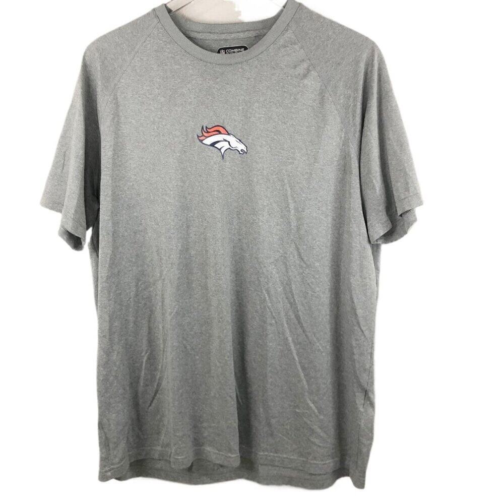 Under Armour Men's Denver Broncos Combine Logo T-Shirt Gray Size L